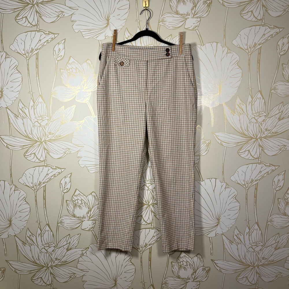 Veronica Beard Reno Plaid Cropped Pants - size 10 - Picture 4 of 8